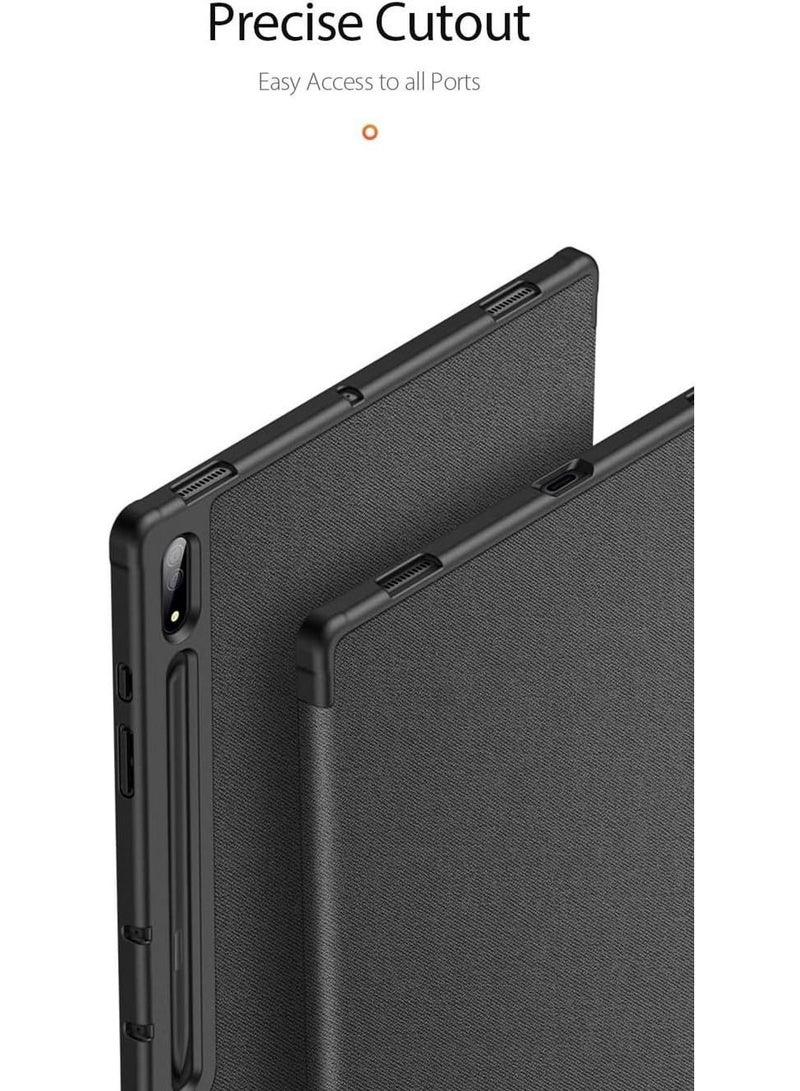 جراب Samsung Galaxy Tab S11 Ultra 2025، جراب ذكي قابل للطي من الجلد مع حامل قلم رصاص - Image 5
